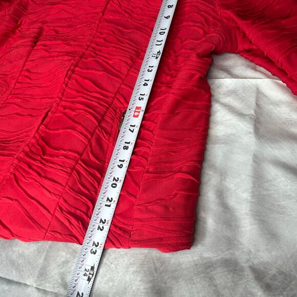 Chico's Jacket Blazer Women Size 1 (Med) Lipstick Red Office Glam Cocktail Party - Picture 6 of 7